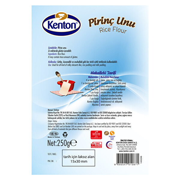 Kenton Pirinç Unu 250 g Kenton Pirinç Unu 250 g