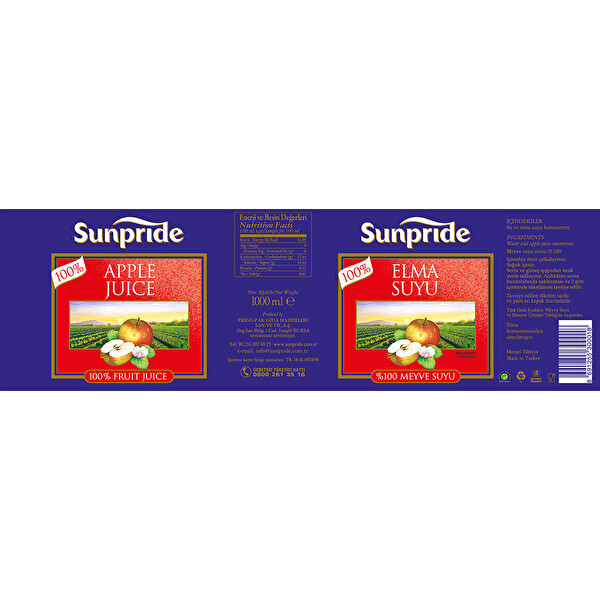 Sunpride Elma Suyu 1 lt Cam Şişe Sunpride Elma Suyu 1 lt Cam Şişe