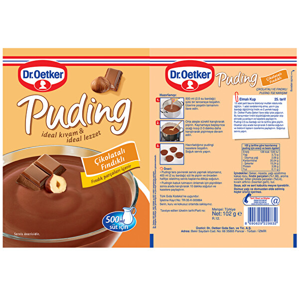 Dr Oetker Toz Puding Cikolatali Findikli 115 G 30098083 Carrefoursa