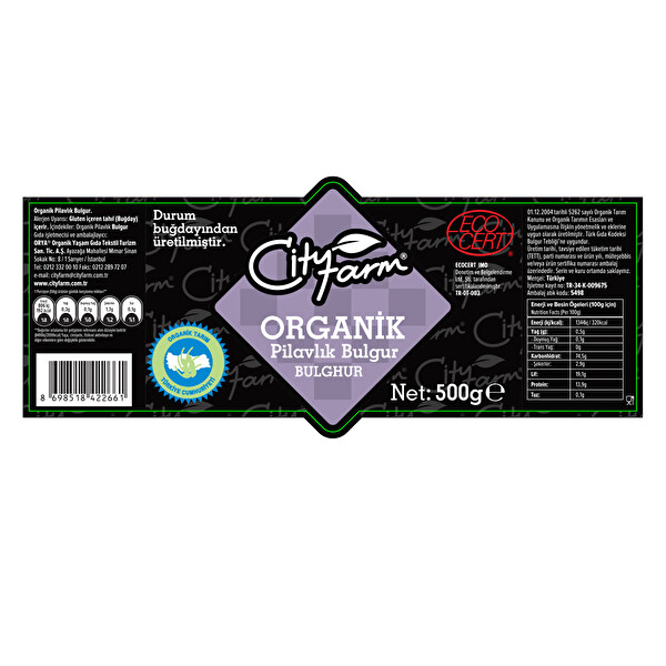 City Farm Pilavlık Bulgur 500 g City Farm Pilavlık Bulgur 500 g