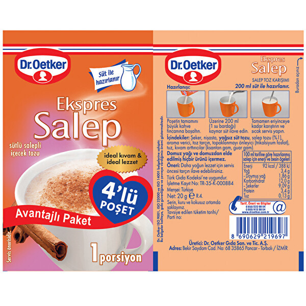 Dr. Oetker Salep 4*20 g Dr. Oetker Salep 4*20 g