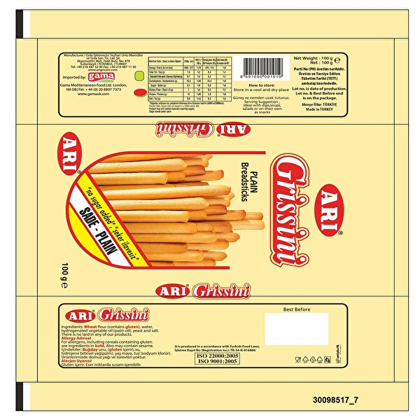 Arı Grissini Sade 100 g Arı Grissini Sade 100 g