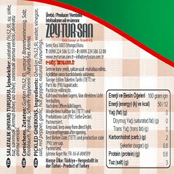 Berrak Salatalık Turşusu 340 ml Berrak Salatalık Turşusu 340 ml