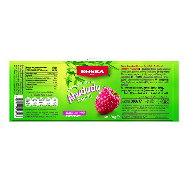 Koska Ahududu Reçeli 380 g Koska Ahududu Reçeli 380 g