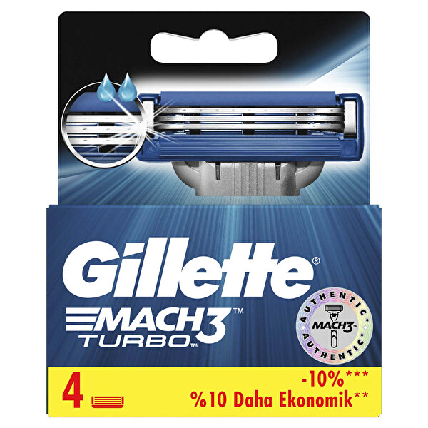 Gillette Mach3 Turbo Yedek Tıraş Bıçağı 4'lü Gillette Mach3 Turbo Yedek Tıraş Bıçağı 4'lü