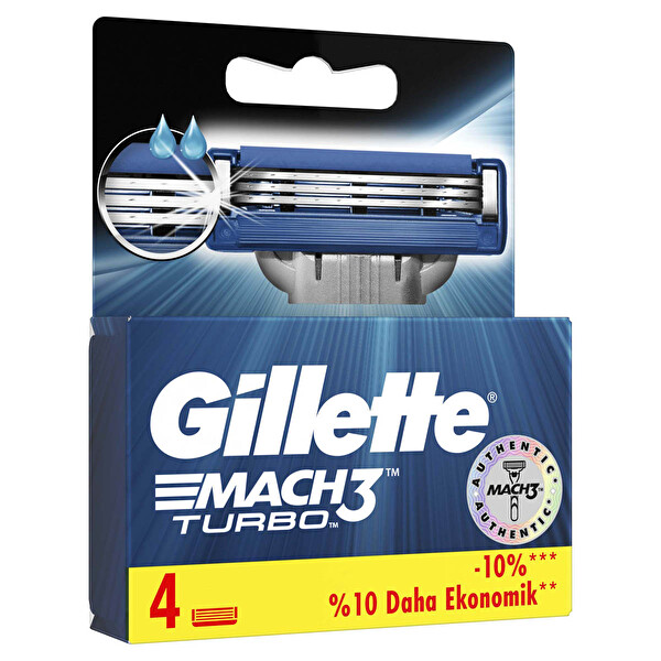Gillette Mach3 Turbo Yedek Tıraş Bıçağı 4'lü Gillette Mach3 Turbo Yedek Tıraş Bıçağı 4'lü