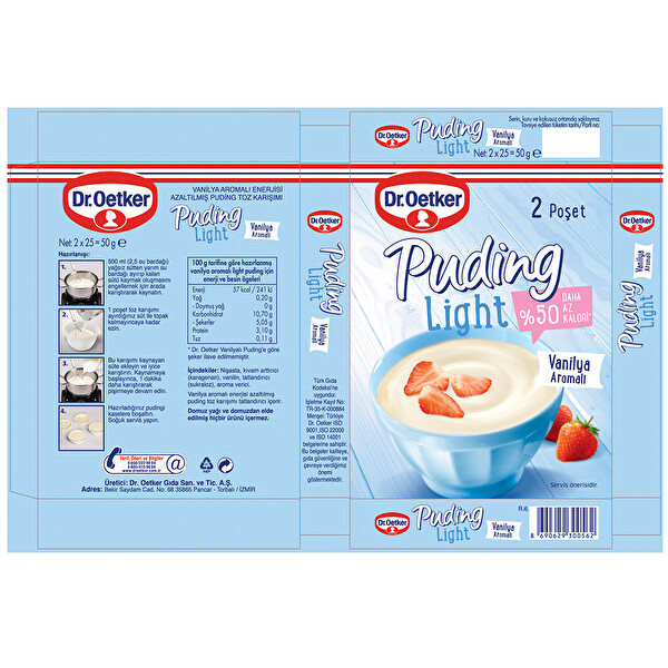Dr. Oetker Light Puding Vanilyalı 2x35 g Dr. Oetker Light Puding Vanilyalı 2x35 g