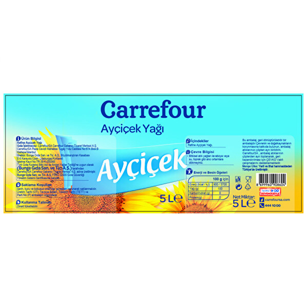 Carrefour Ayçiçek Yağı 5 lt