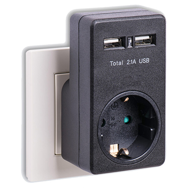 Joeys J-UA1B USB Şarjlı Adaptör Priz Siyah Joeys J-UA1B USB Şarjlı Adaptör Priz Siyah