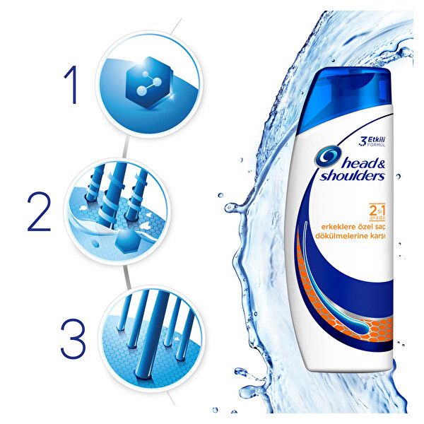 Head&Shoulders Erkekler için Saç Dökülme Karşıtı Şampuan 2'si 1 Arada 500 ml ve 360 ml Head&Shoulders Erkekler için Saç Dökülme Karşıtı Şampuan 2'si 1 Arada 500 ml ve 360 ml