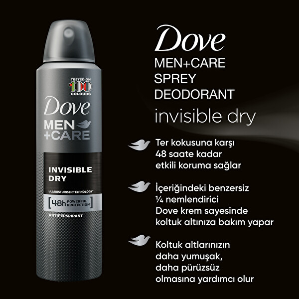 Dove Erkek Sprey Deodorant İz Bırakmayan Invisible Dry Antiperspirant 150 ML