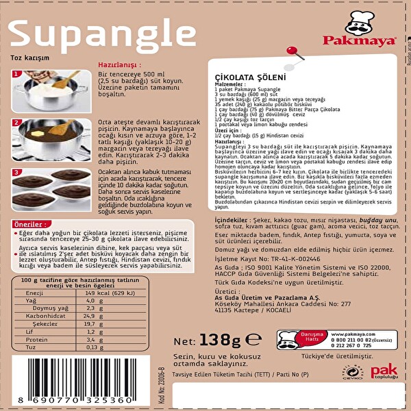 Pakmaya Supangle 138 g Pakmaya Supangle 138 g