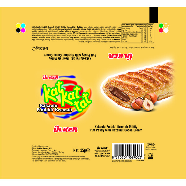 Ülker Kat Kat Tat Fındıklı Milföy 25 g Ülker Kat Kat Tat Fındıklı Milföy 25 g