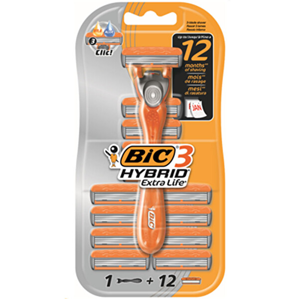 BIC Hybrid Extra Life Tıraş Bıçağı - 12 Aylık Paket BIC Hybrid Extra Life Tıraş Bıçağı - 12 Aylık Paket