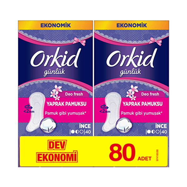 Orkid Yaprak Pamuksu Gunluk Ped Deo Fresh Dev Ekonomi Paketi 80 Ped 30124821 Carrefoursa