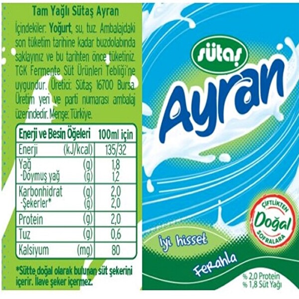 Sütaş Ayran Şişe 4x250 ml Sütaş Ayran Şişe 4x250 ml