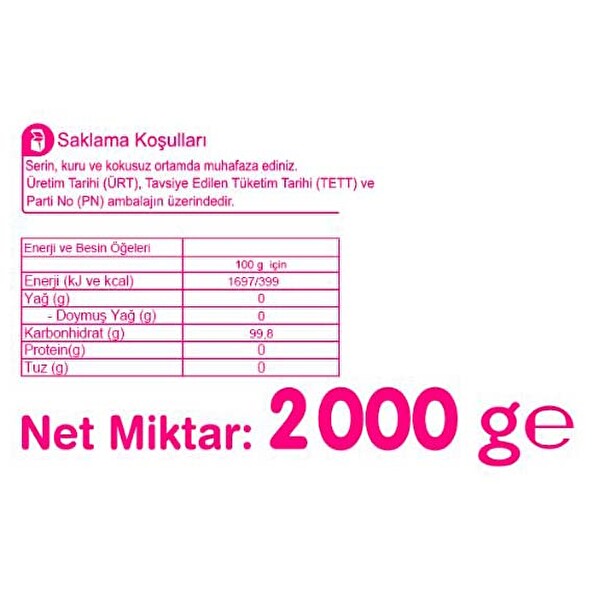Carrefour Toz Şeker 2000 g Carrefour Toz Şeker 2000 g