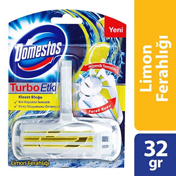 domestos wc blok turbo etkili limon ferahligi 32 g