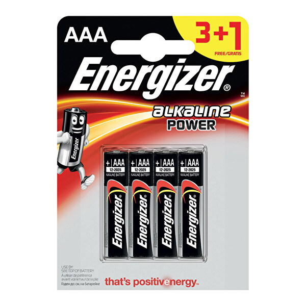 Energizer Power İnce Kalem Pil AAA 4'lü Energizer Power İnce Kalem Pil AAA 4'lü