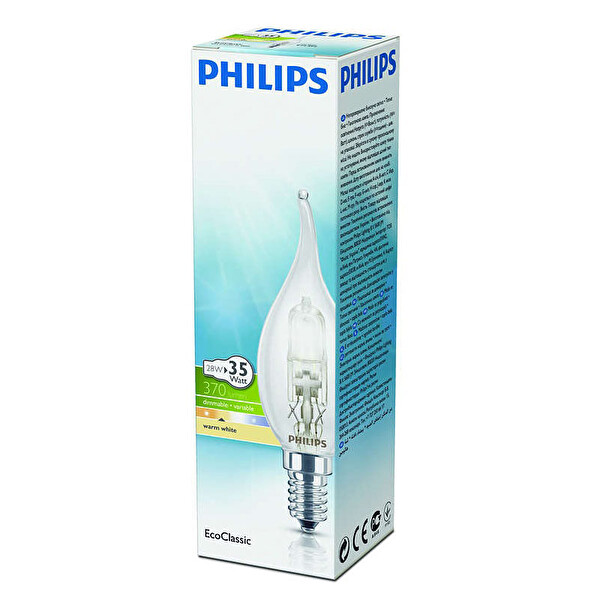Philips Halogen Classic Halojen eğik uçlu mum ampul 28 W (35 W) Philips Halogen Classic Halojen eğik uçlu mum ampul 28 W (35 W)