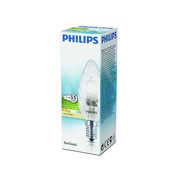 Philips Halogen Classic Halojen bükümlü mum ampul 42 W (55 W) Philips Halogen Classic Halojen bükümlü mum ampul 42 W (55 W)