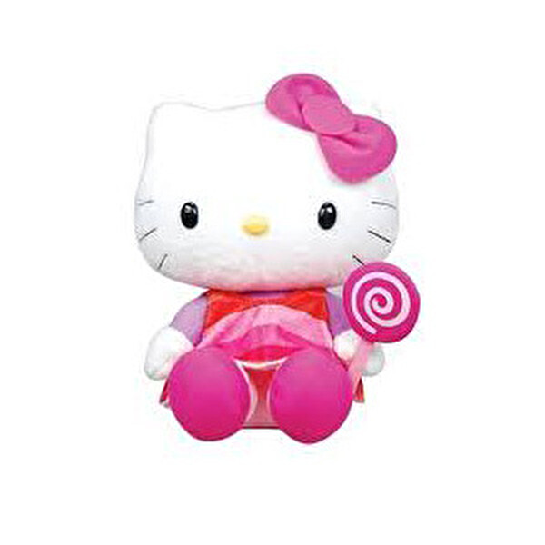 Hello Kitty Oturan Lolipoplu Peluş 22 cm Hello Kitty Oturan Lolipoplu Peluş 22 cm