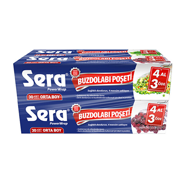 Sera Buzdolabı Poşeti Orta Boy 4 Al 3 Öde Sera Buzdolabı Poşeti Orta Boy 4 Al 3 Öde