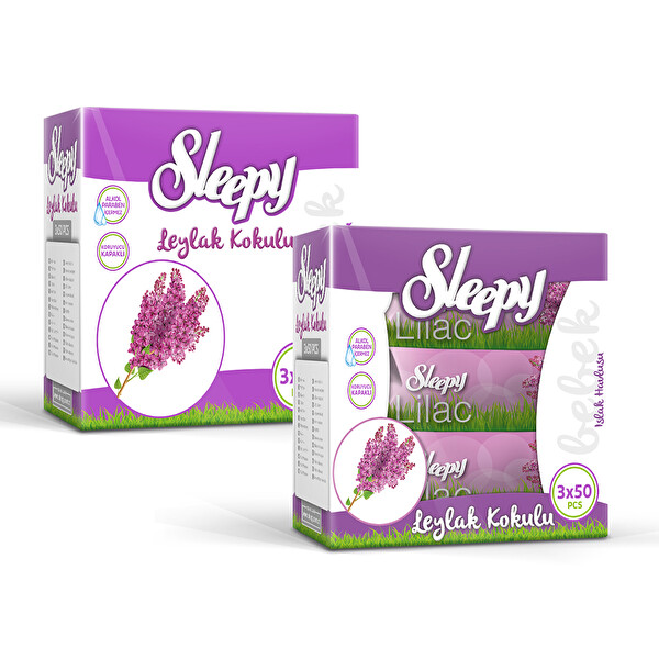 Sleepy Leylak Kokulu 3X50 Islak Bebek Havlusu Sleepy Leylak Kokulu 3X50 Islak Bebek Havlusu