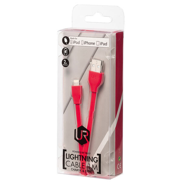 Trust Düz Lightning Kablo 1M (Apple İpad / Ipod / Iphone) - Kırmızı