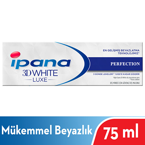 Ipana 3 Boyutlu Beyazlik Luxe Dis Macunu Perfection Mukemmel Beyazlik 75 Ml 30140303 Carrefoursa