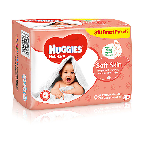 Huggies Hassas Dokunuş Islak Havlu 3'lü Huggies Hassas Dokunuş Islak Havlu 3'lü