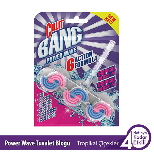 Cillit Bang Tuvalet WC Temizleyici Waves Klozet Blok Tropikal Çiçekler Cillit Bang Tuvalet WC Temizleyici Waves Klozet Blok Tropikal Çiçekler