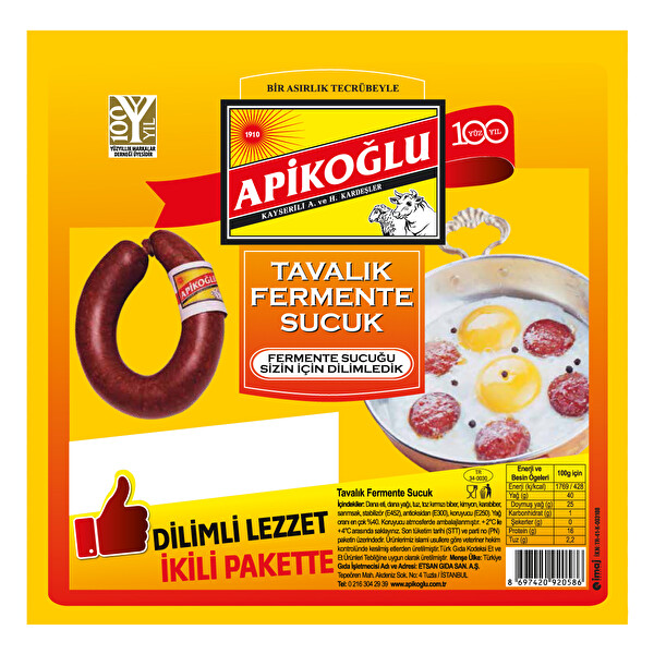 Apikoğlu Tavalık Fermente Sucuk 200 g Apikoğlu Tavalık Fermente Sucuk 200 g