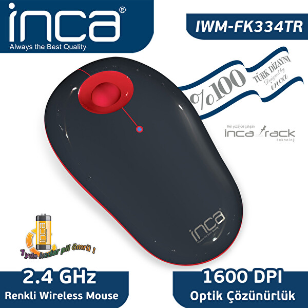 Inca IWM-FK334TR Vivre Kablosuz Mouse Inca IWM-FK334TR Vivre Kablosuz Mouse