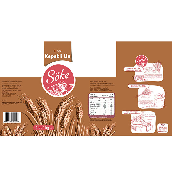 Söke Esmere Kepekli Un 1 kg Söke Esmere Kepekli Un 1 kg
