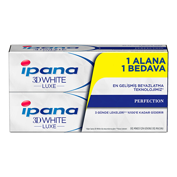 Ipana 3 Boyutlu Beyazlık Luxe Diş Macunu Perfection Mükemmel Beyazlık 75 ml Ipana 3 Boyutlu Beyazlık Luxe Diş Macunu Perfection Mükemmel Beyazlık 75 ml