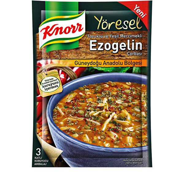 Knorr Tavuklu ve Yeşil Mercimekli Ezogelin Çorba