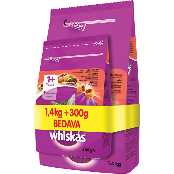 Whiskas Kuru Mama 1,4 kg + 300 Bedava Whiskas Kuru Mama 1,4 kg + 300 Bedava