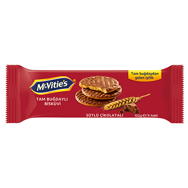 Mcvitie'S Tam Buğdaylı Sütlü Çikolatalı Bisküvi 102 G