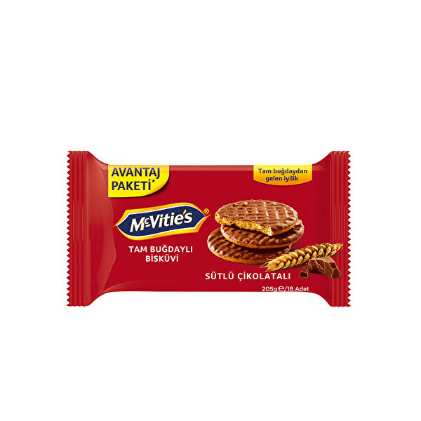 Mcvitie'S Tam Buğdaylı Sütlü Çikolatalı Bisküvi 205 g Mcvitie'S Tam Buğdaylı Sütlü Çikolatalı Bisküvi 205 g