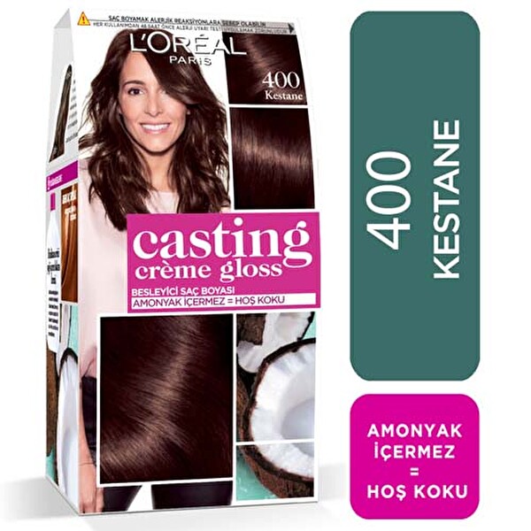 L Oreal Paris Casting Creme Gloss Amonyaksiz Besleyici Sac Boyasi 400 Kestane 30148043 Carrefoursa
