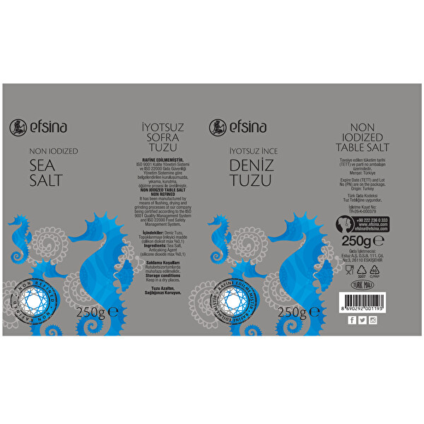 Efsina Iyotsuz Ince Deniz Tuzu 250 G 30148330 Carrefoursa