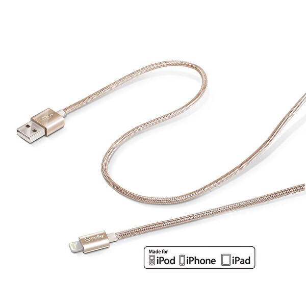 Celly USBLIGHTTEXGD Lightning Gold USB Kablo Celly USBLIGHTTEXGD Lightning Gold USB Kablo