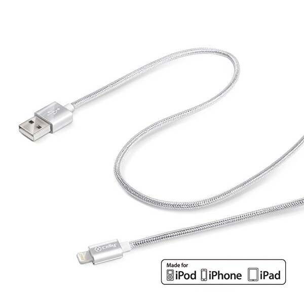 Celly USBLIGHTTEXSV Lightning Silver USB Kablo Celly USBLIGHTTEXSV Lightning Silver USB Kablo