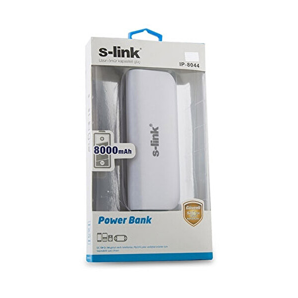 S-link IP-8044 8000mAh 1A/2.1A 2*Usb Beyaz/Siyah Taşınabilir Pil Şarj Cihazı S-link IP-8044 8000mAh 1A/2.1A 2*Usb Beyaz/Siyah Taşınabilir Pil Şarj Cihazı