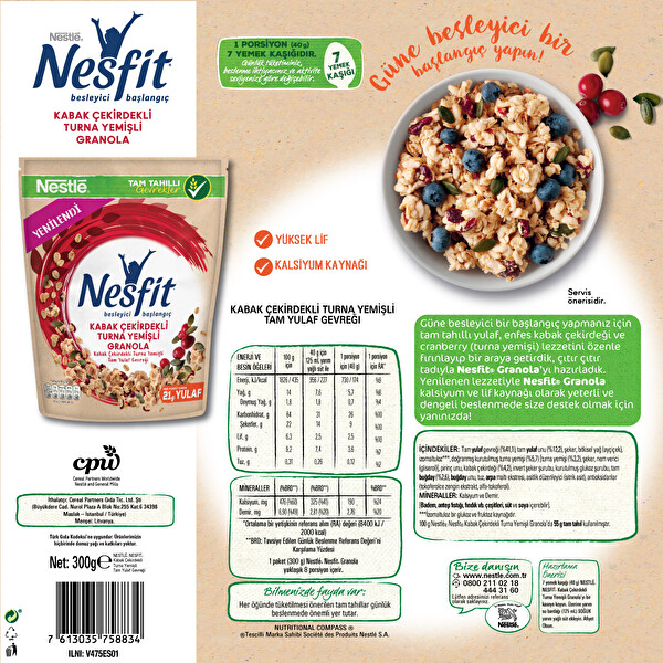 Nestle Nesfit Granola Yulaf Kabak Cekirdegi Cranberry 300 G 30161274 Carrefoursa