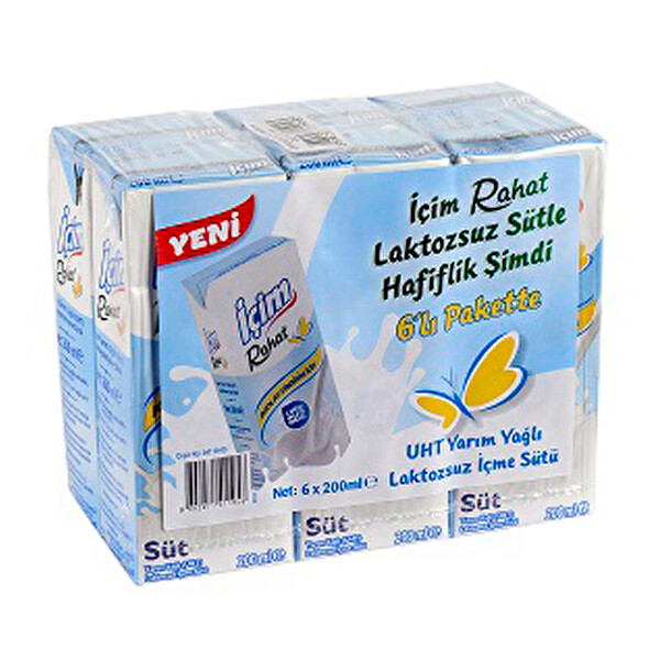 İçim Laktozsuz Süt 6x200 ml