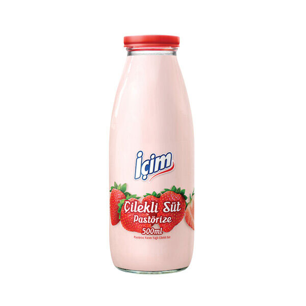 Icim Pastorize Sise Sut Cilekli 500 Ml 30161625 Carrefoursa