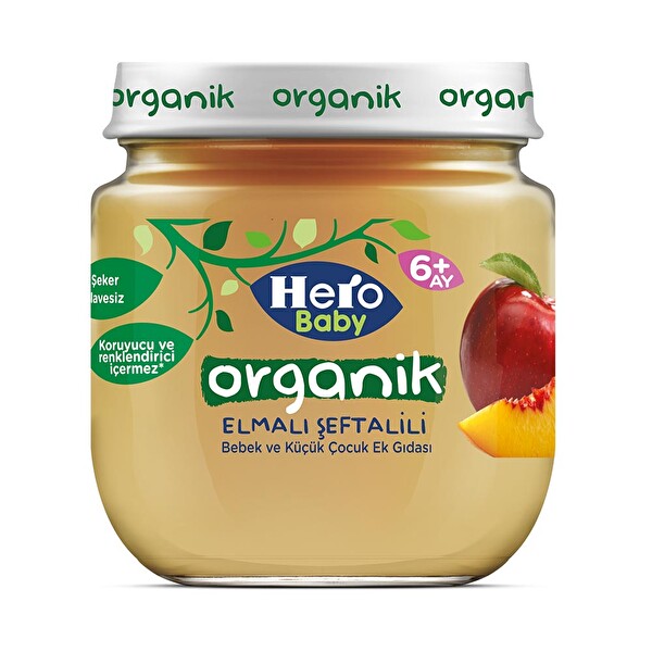 Hero Baby Organik Elmalı Şeftali Ek Gıda 120 g Hero Baby Organik Elmalı Şeftali Ek Gıda 120 g