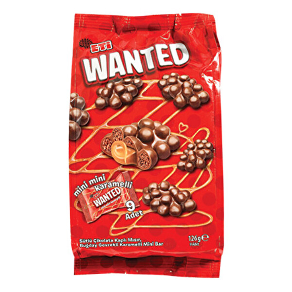 Eti Wanted Karamelli Mini Bar 126 g Eti Wanted Karamelli Mini Bar 126 g